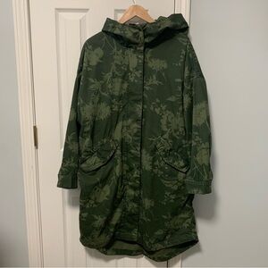 H&M L.O.G.G. Green floral utility jacket